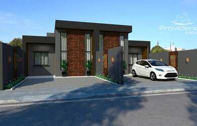 Imagem: A casa possui 3 Dormitórios, 2 Banheiros, 2 Vagas na garagem