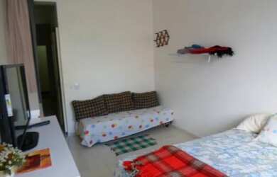 Imagem: O studio possui 1 Dormitório, 1 Banheiro, 1 Vaga na garagem