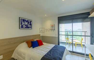 Imagem: O apartamento possui 1 Dormitório, 1 Banheiro, 1 Vaga na garagem