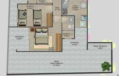 Imagem 7: Apartamento de 2 quartos com suíte na Praia do Morro, Guarapari-ES 69,21m²...