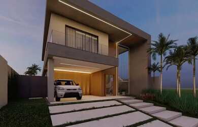 Imagem: A casa em condomínio possui 4 Dormitórios, 5 Banheiros, 4