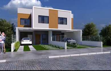 Imagem: A casa possui 3 Dormitórios, 1 Banheiro, 3 Vagas na garagem