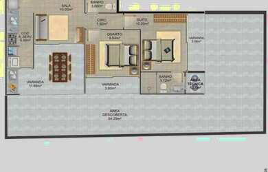 Imagem 8: Apartamento de 2 quartos com suíte na Praia do Morro, Guarapari-ES 69,21m²...