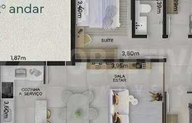 Imagem: O apartamento possui 3 Dormitórios, 2 Banheiros, 2 Vagas na