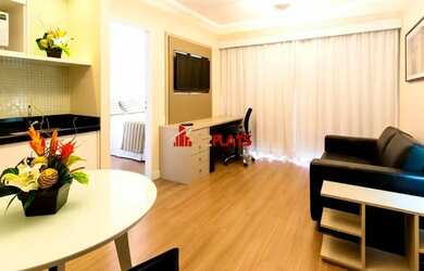 Imagem: O apartamento possui 1 Dormitório, 1 Banheiro, 1 Vaga na garagem