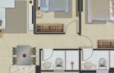 Imagem: O apartamento possui 2 Dormitórios, 2 Banheiros, 1 Vaga na