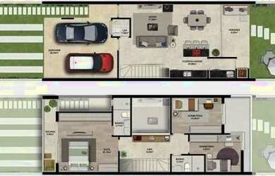 Imagem 2: SOBRADOS GEMINADOS. Churrasqueira, Varanda, 160m² de Áreae3 Banheiros