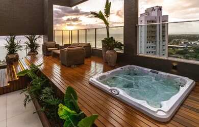 Imagem: O apartamento na cobertura possui 4 Dormitórios, 5 Banheiros