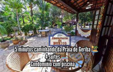 Imagem: Aluguel temporada a passos da Praia de Geriba com 4 suítes