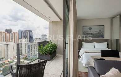 Imagem: O studio possui 1 Dormitório, 1 Banheiro, 1 Vaga na garagem