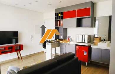 Imagem: O apartamento possui 1 Dormitório, 1 Banheiro, 1 Vaga na garagem