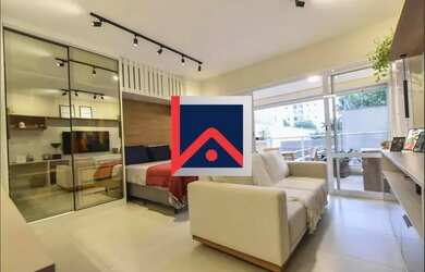 Imagem: O apartamento possui 1 Dormitório, 1 Banheiro, 1 Vaga na garagem