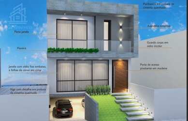 Imagem: A casa possui 3 Dormitórios, 3 Banheiros, 4 Vagas na garagem