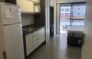 Imagem: O studio possui 1 Dormitório, 1 Banheiro e 25m² de Área e