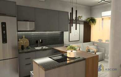 Imagem: O apartamento possui 1 Dormitório, 2 Banheiros, 1 Vaga na garagem