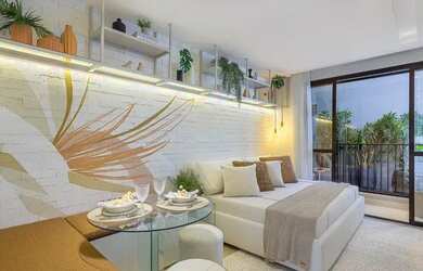 Imagem: O studioe possui 1 Dormitório, 1 Banheiro, 36-0m² de Área