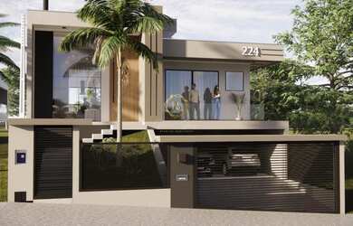 Imagem: A casa possui 3 Dormitórios, 3 Banheiros, 2 Vagas na garagem