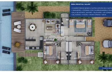 Imagem: A casa possui 3 Dormitórios, 2 Vagas na garagem, Imóvel mobiliado