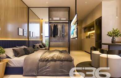 Imagem: O apartamento possui 1 Dormitório, 1 Banheiro, 34m² de Área