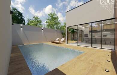 Imagem: A casa possui 3 Dormitórios, 4 Banheiros, 2 Vagas na garagem