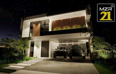 Imagem: A casa em condomínio possui 4 Dormitórios, 5 Banheiros, 4