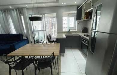 Imagem: O apartamento possui 1 Dormitório, 1 Banheiro, 1 Vaga na garagem