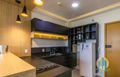 Imagem: O apartamento possui 1 Dormitório, 1 Banheiro, 1 Vaga na garagem