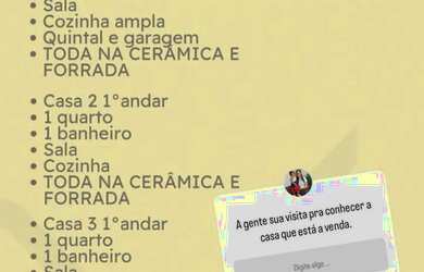 Imagem: A casa possui 3 Dormitórios, 2 Banheiros, 1 Vaga na garagem