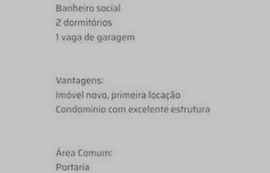 Imagem 13: Apartamento. Imóvel novo, 45m² de Área, 1 Vaga na garageme2 Dormitórios