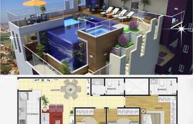 Imagem: O apartamento possui 3 Dormitórios, 2 Banheiros, 2 Vagas na