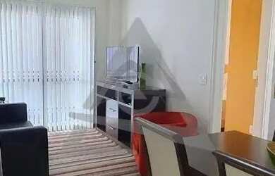 Imagem: O apartamento possui 1 Dormitório, 1 Banheiro, 1 Vaga na garagem