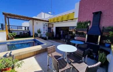 Imagem: O apartamento na cobertura possui 4 Dormitórios, 5 Banheiros