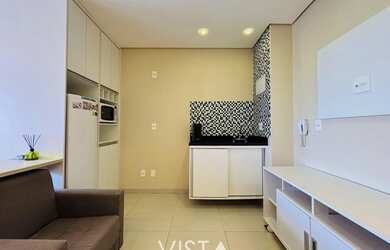 Imagem: O apartamento possui 1 Dormitório, 1 Banheiro, 1 Vaga na garagem