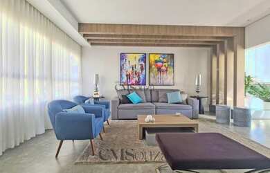 Imagem: O apartamento possui 5 Dormitórios, 5 Banheiros, 4 Vagas na