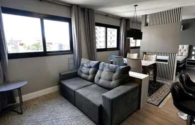 Imagem: O apartamento possui 1 Dormitório, 1 Banheiro, 1 Vaga na garagem