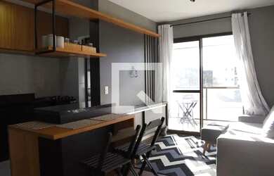 Imagem: O apartamento possui 1 Dormitório, 1 Banheiro, 1 Vaga na garagem