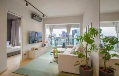 Imagem: O apartamento possui 1 Dormitório, 1 Banheiro, 1 Vaga na garagem