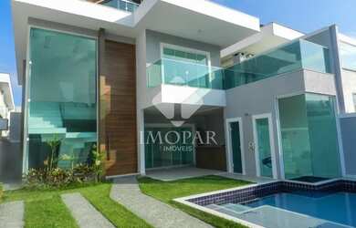 Imagem: A casa em condomínio possui 4 Dormitórios, 5 Banheiros, 2