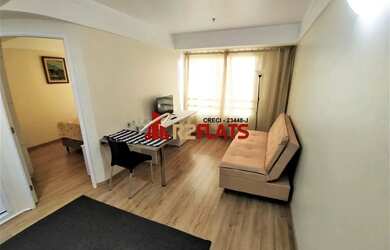 Imagem: O apartamento possui 1 Dormitório, 1 Banheiro, 1 Vaga na garagem