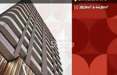 Imagem: O studio possui 1 Dormitório, 1 Banheiro, 29m² de Área e