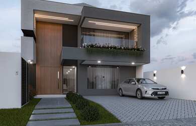 Imagem: A casa em condomínio possui 4 Dormitórios, 5 Banheiros, 2