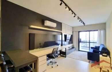 Imagem: O apartamento possui 1 Dormitório, 1 Banheiro, 1 Vaga na garagem