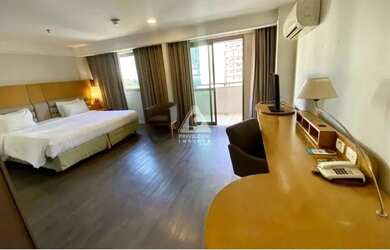 Imagem: O apartamento possui 1 Dormitório, 1 Banheiro, 1 Vaga na garagem