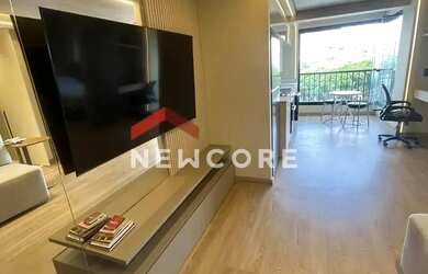 Imagem: O apartamento possui 1 Dormitório, 1 Banheiro, 1 Vaga na garagem