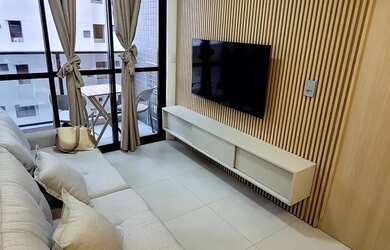 Imagem: O apartamento possui 1 Dormitório, 1 Banheiro, 2 Vagas na garagem