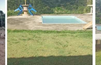 Imagem: A chácara possui 1700m² de Área, Churrasqueira, Piscina e