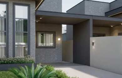 Imagem: A casa possui 3 Dormitórios, 2 Banheiros, 2 Vagas na garagem