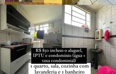 Imagem: O apartamento possui 1 Dormitório, 1 Banheiro, 1 Vaga na garagem