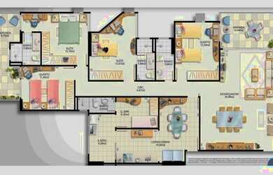 Imagem: O apartamento possui 4 Dormitórios, 4 Banheiros, 3 Vagas na