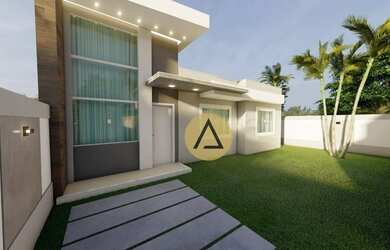 Imagem: A casa possui 3 Dormitórios, 2 Banheiros, 2 Vagas na garagem